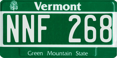 VT license plate NNF268