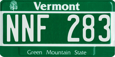 VT license plate NNF283