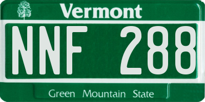VT license plate NNF288