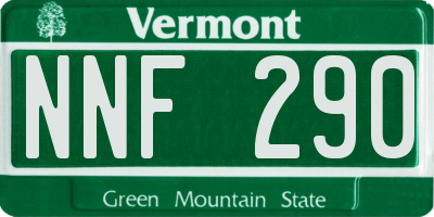 VT license plate NNF290