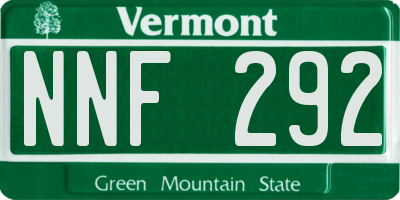 VT license plate NNF292