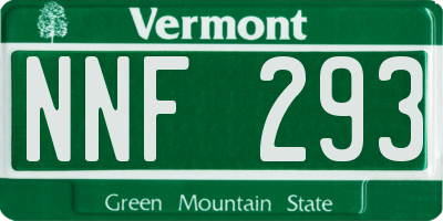 VT license plate NNF293