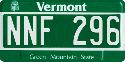 VT license plate NNF296