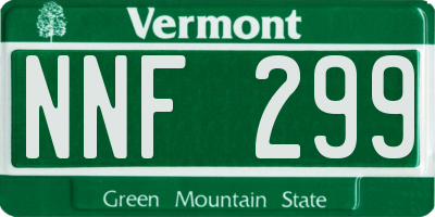 VT license plate NNF299