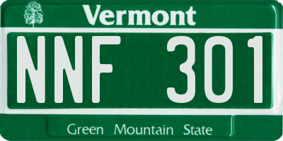 VT license plate NNF301