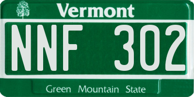 VT license plate NNF302