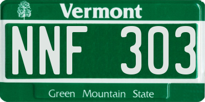 VT license plate NNF303