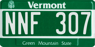 VT license plate NNF307