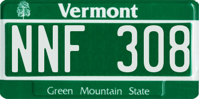 VT license plate NNF308