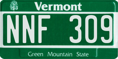 VT license plate NNF309