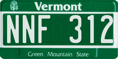 VT license plate NNF312
