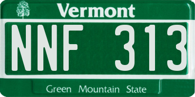 VT license plate NNF313