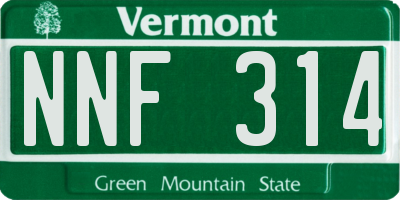 VT license plate NNF314