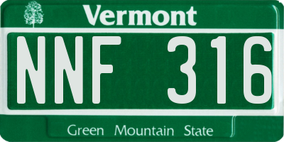 VT license plate NNF316