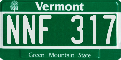 VT license plate NNF317