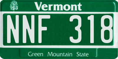 VT license plate NNF318