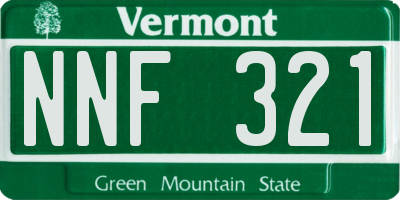 VT license plate NNF321