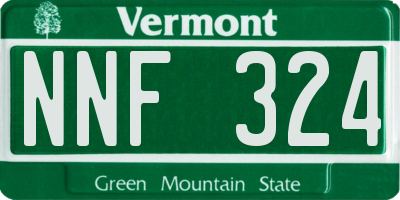 VT license plate NNF324