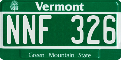 VT license plate NNF326