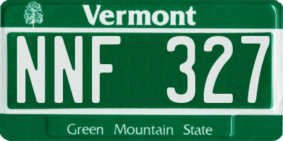VT license plate NNF327