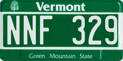 VT license plate NNF329