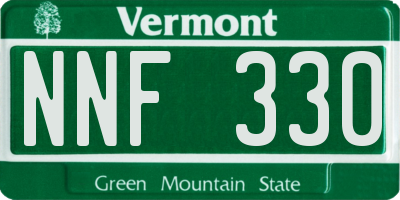 VT license plate NNF330