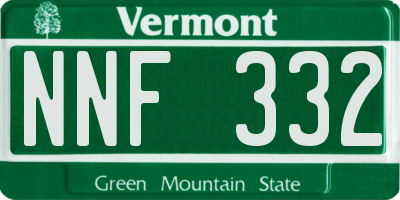 VT license plate NNF332