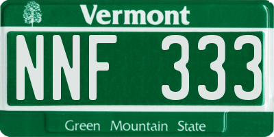 VT license plate NNF333