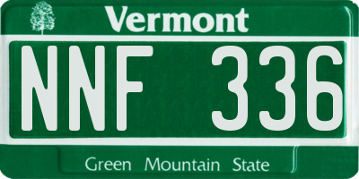 VT license plate NNF336