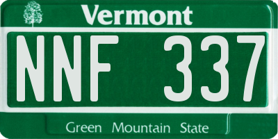 VT license plate NNF337