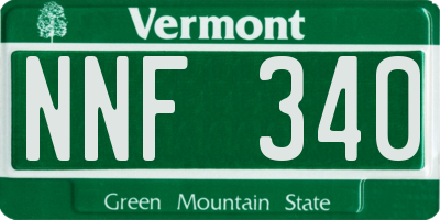VT license plate NNF340