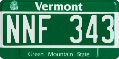VT license plate NNF343