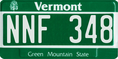 VT license plate NNF348