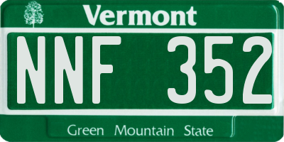 VT license plate NNF352