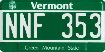 VT license plate NNF353