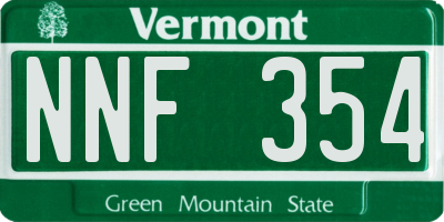 VT license plate NNF354
