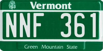VT license plate NNF361