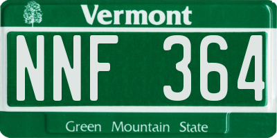 VT license plate NNF364