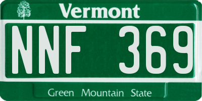 VT license plate NNF369