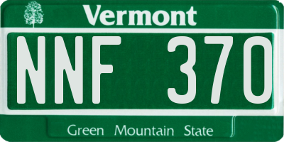VT license plate NNF370