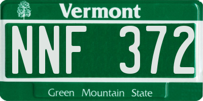 VT license plate NNF372
