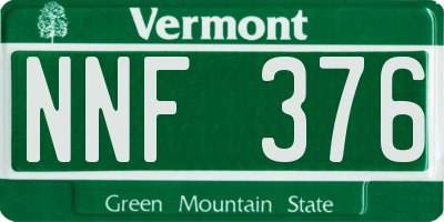 VT license plate NNF376