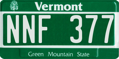 VT license plate NNF377
