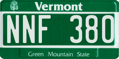 VT license plate NNF380