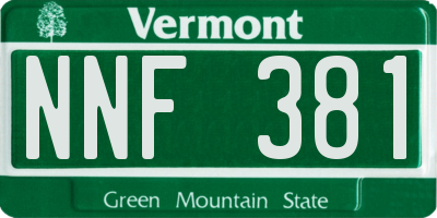 VT license plate NNF381
