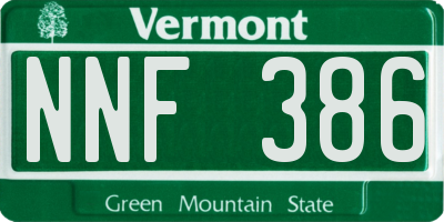 VT license plate NNF386