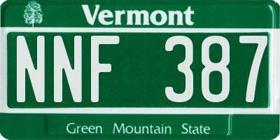 VT license plate NNF387