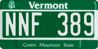 VT license plate NNF389