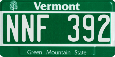 VT license plate NNF392