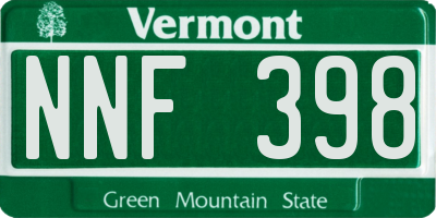 VT license plate NNF398